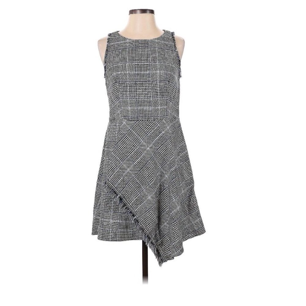 Philip Lim - Size 8 Wool Dress with Mini Houndstooth Check